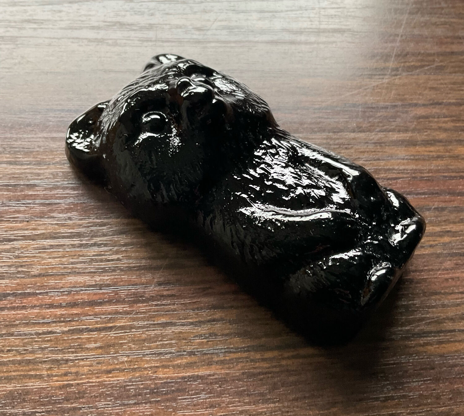 Vintage Bohemian glass bear paper press