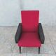 Fauteuil vintage rouge et noir 1960