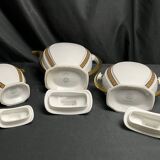 Art déco, service à café 9 pièces porcelaine Limoges vers 1930