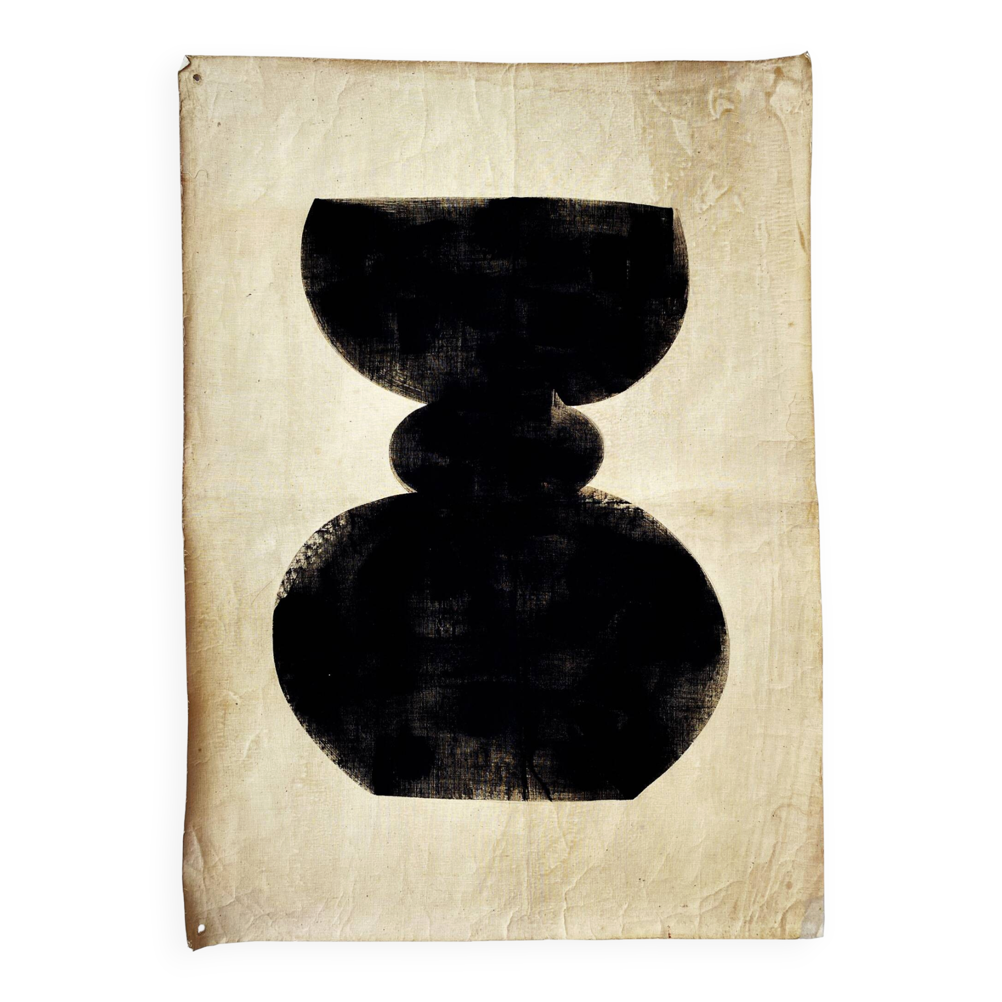 "Forms 03" Painting on Vintage Cotton