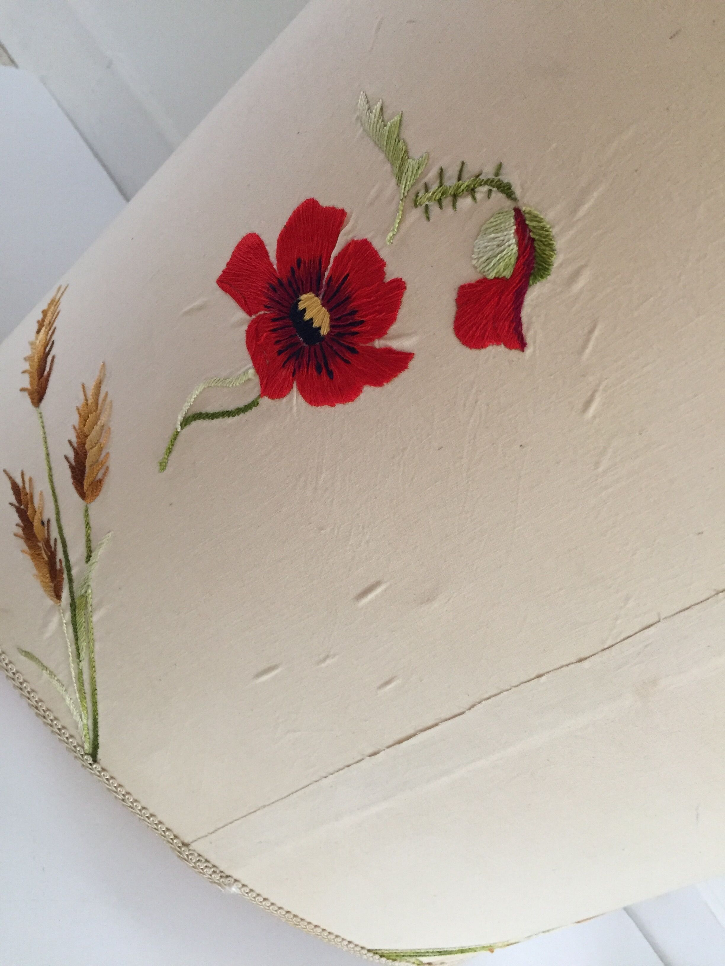 Handmade vintage oval lampshade