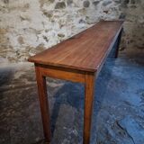 Vintage oak work table / hospital workshop side table, France, 1950s