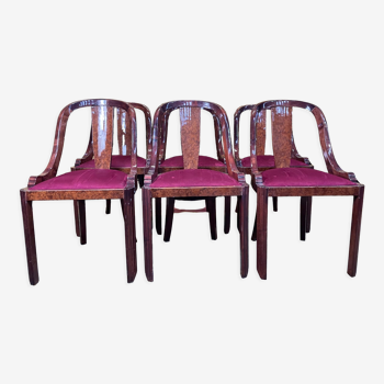 Suite de 6 chaises gondoles de style Art Déco