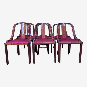 Suite of 6 Art Deco style gondola chairs