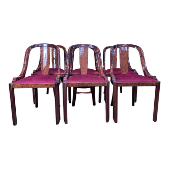 Suite of 6 Art Deco style gondola chairs