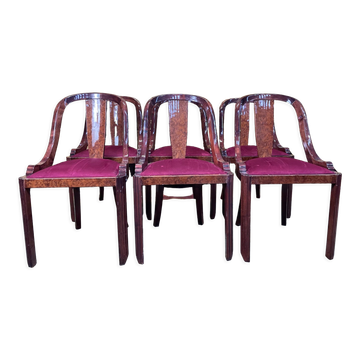 Suite de 6 chaises gondoles de style Art Déco
