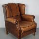 Fauteuil hollandais vintage en cuir cognac