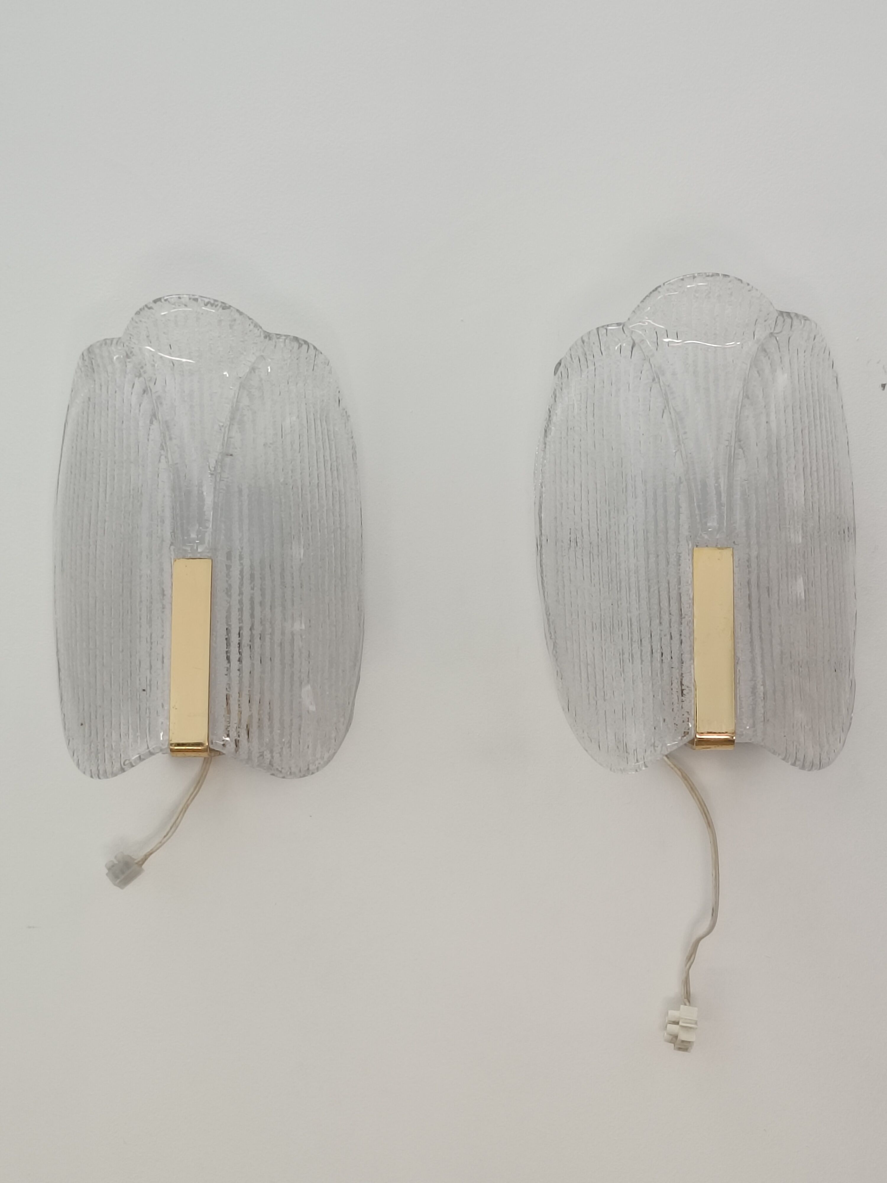 Wall sconces by Carl Fagerlund for Orrefors 1970s