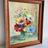 TABLEAU Vintage Bouquet d'anémones