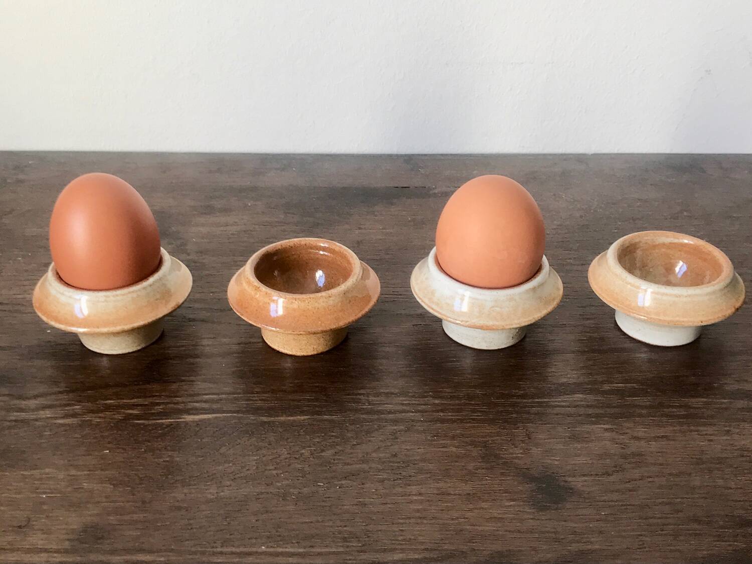 Set of 4 stoneware egg cups
