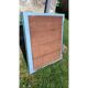 Former mirror frame painted blue and old gold 98cmx82cm