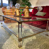 Glass and plexiglass coffee table 1960
