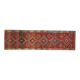 1970s Vintage Turkish Oushak Handmade Wool Cotton Orange Runner Rug 81x293