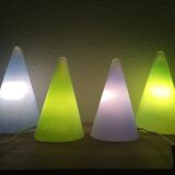 2 lampes coniques Teepee par SCE en verre vert