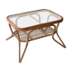 Rattan and glass coffee table