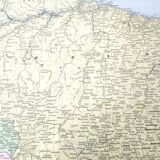 Old map of South America Brazil Bolivia Paraguay 43x43cm from 1950