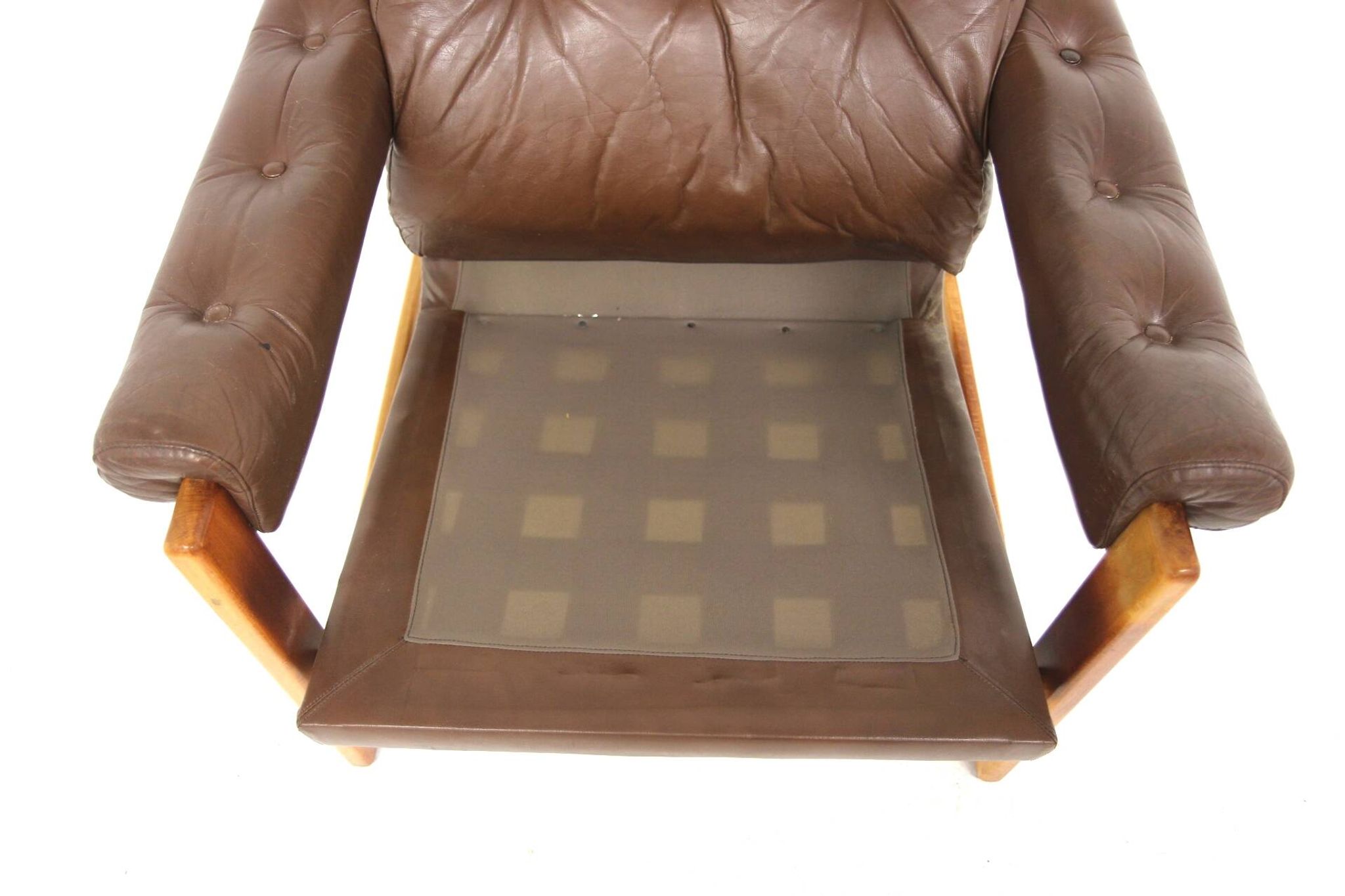 Fauteuil scandinave en cuir, Suède, 1970