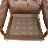 Scandinavian leather armchair, Sweden, 1970