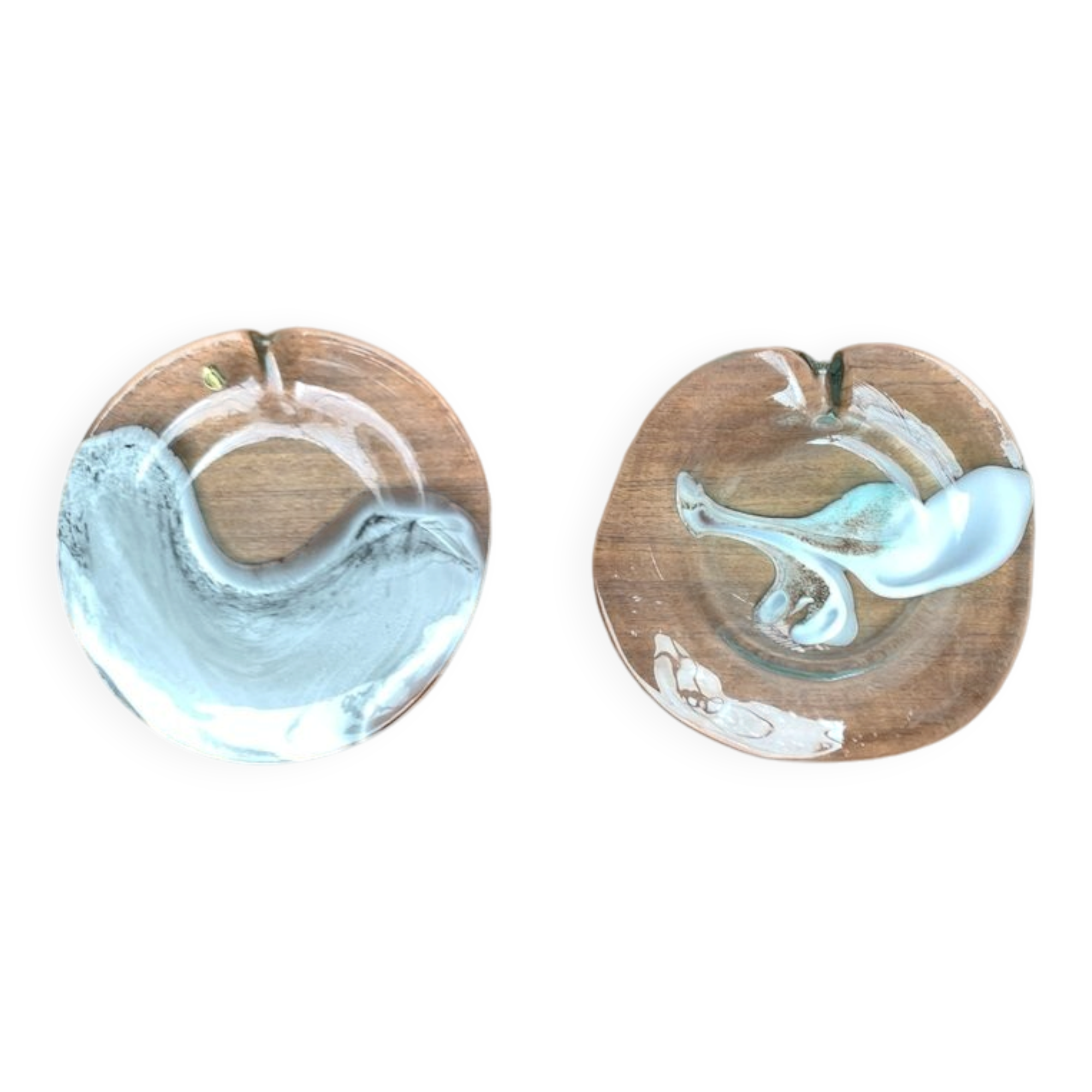 German Vintage Art Collection Richartz Plate and Bowl in Glass by Hans Jürgen Richartz for Mathildenhütte, Solingen, Set of 2