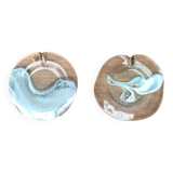 German Vintage Art Collection Richartz Plate and Bowl in Glass by Hans Jürgen Richartz for Mathildenhütte, Solingen, Set of 2