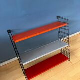 Orange, red and gray Tomado vintage modular wall system - shelves - unit
