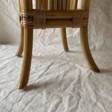 Plant holder or vintage saddle in bamboo and rattan