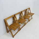 Ensemble de 4 chaises pliantes Aldo Jacober pour Alberto Bazzani, années 1960