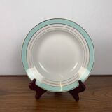 Set of 6 Lunéville soup plates, "Régence" model, water green and 4 lines
