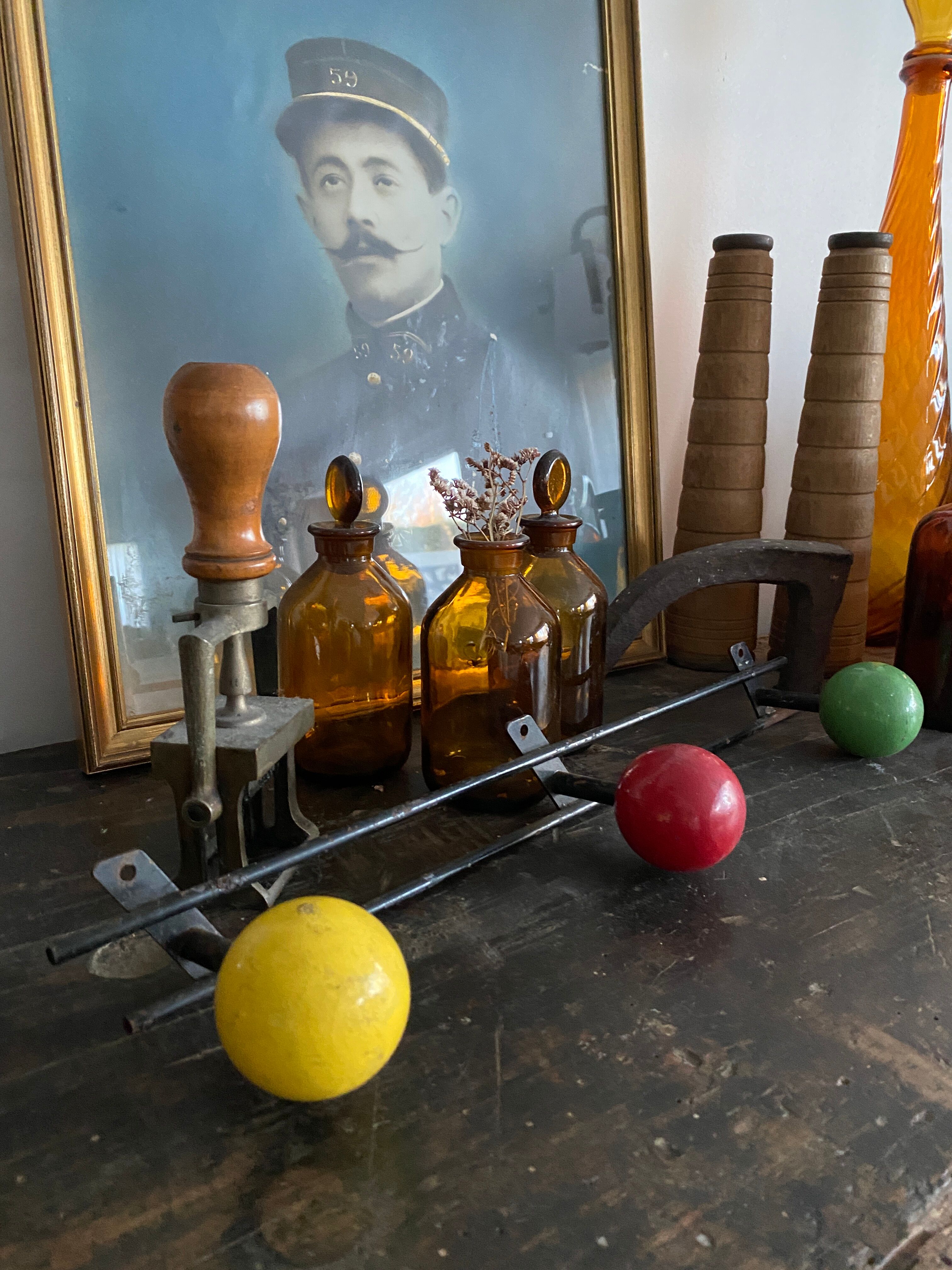 Vintage ball coat holder