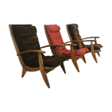 Trio of Free Span FS 123 armchairs 50s reconstruction style