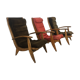 Trio of Free Span FS 123 armchairs 50s reconstruction style