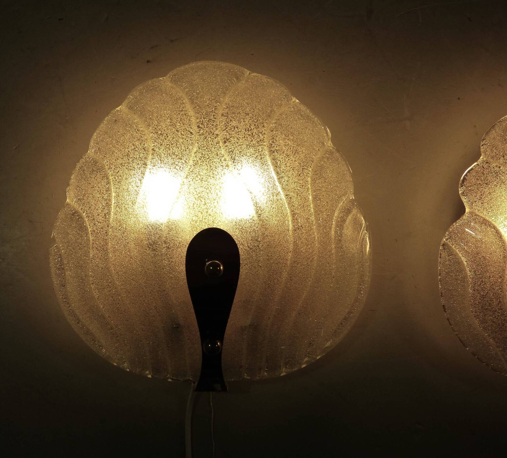 Hillebrand glass wall lamps  1960’s