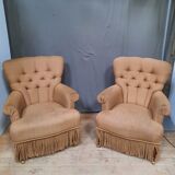 Pair of toad armchairs