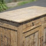 Old wooden sideboard, wooden furniture, brutalist storage furniture