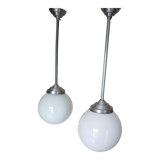 Pair suspensions ball opaline art deco