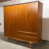 Scandinavian teak cabinet 1960 with mounting plan