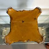 Antique cache-pot in earthenware barbotine – landscape & train decoration – early