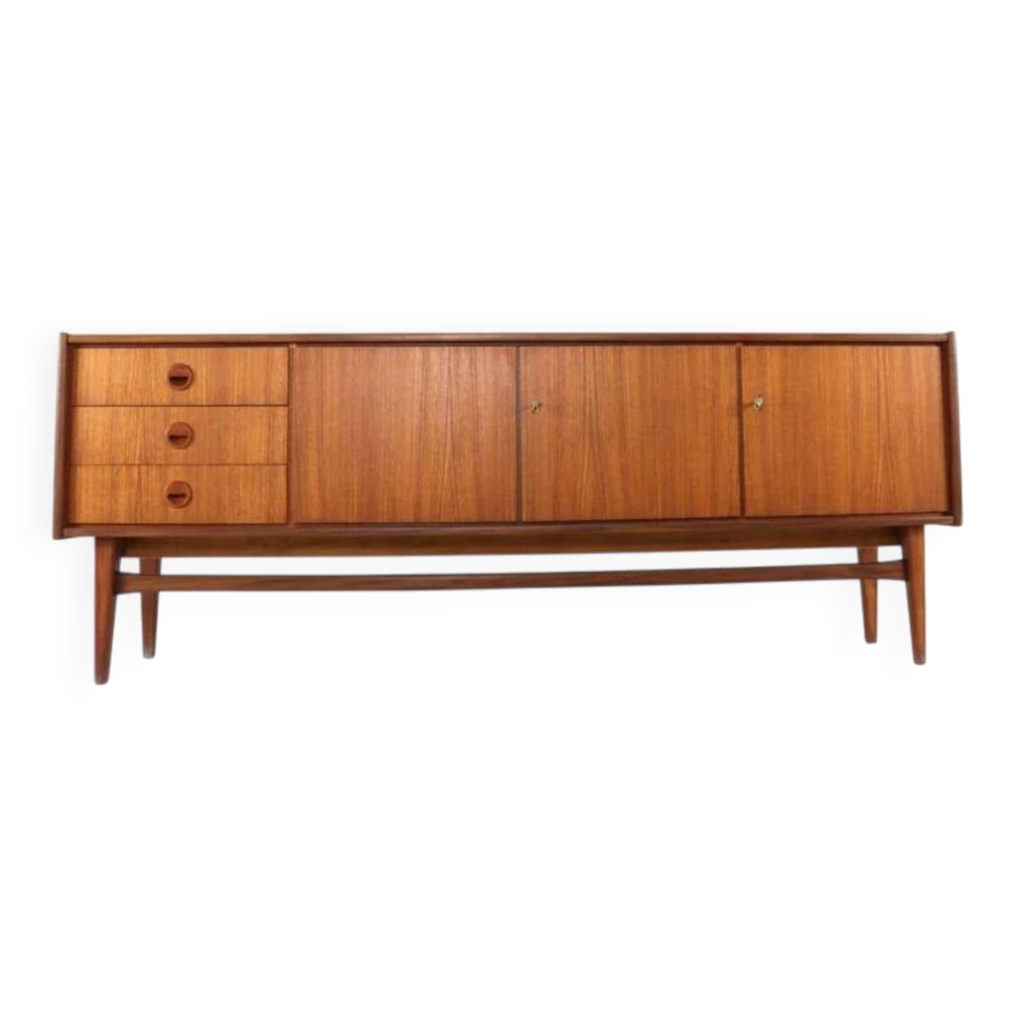 Mid  Century Modern sideboard in teak by Bartels  | 205.5 cm restored