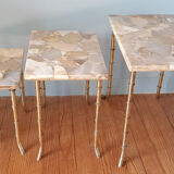 Brass and marble tables