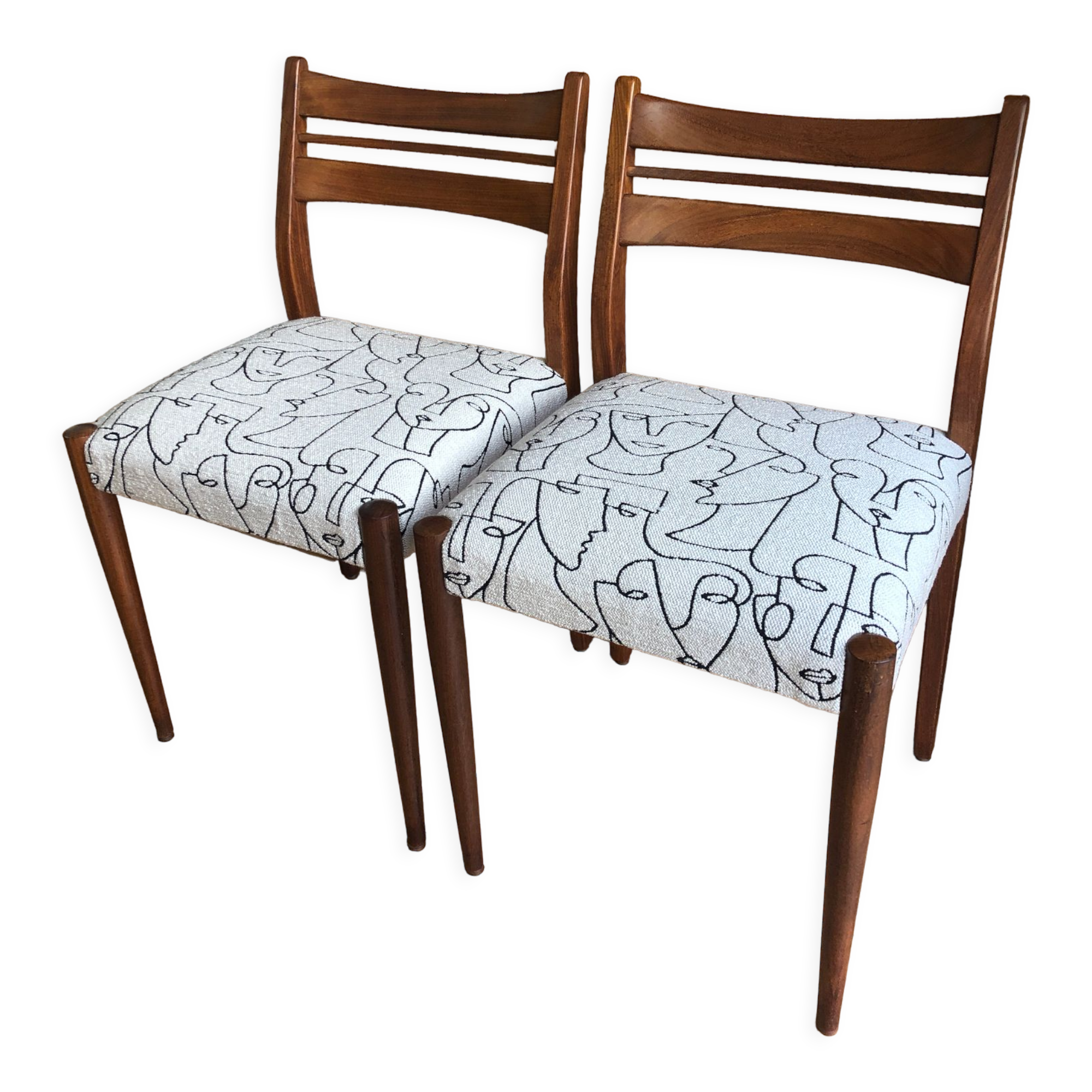Pair of renovated 60s vintage chairs
