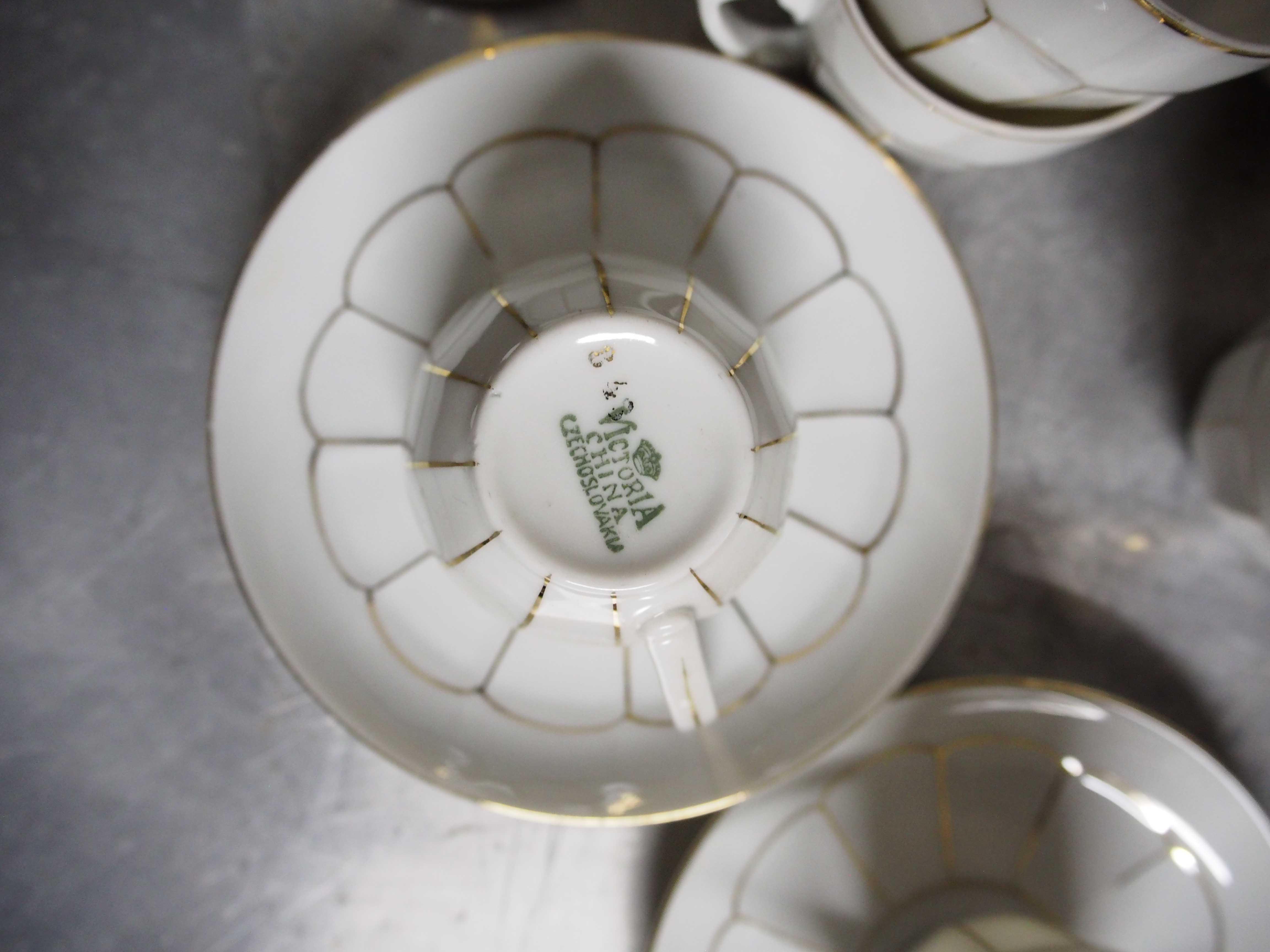 Fine Art Deco porcelain coffee set Victoria China