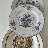 Trio of plates with rooster - Eastern earthenware