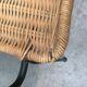 Mid-century metal and rattan dining chairs, set of 3.