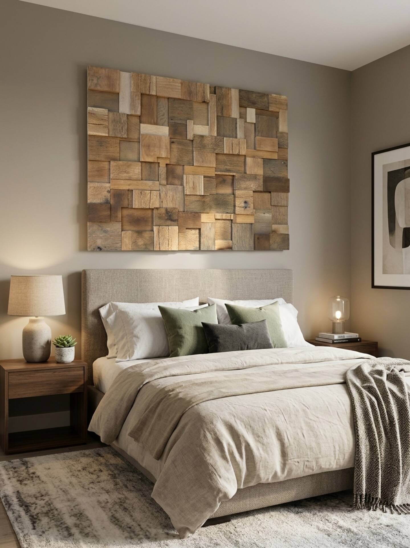Decorative wall panel in solid oak