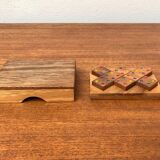 Mid-century Scandinavian teak dice game from the 1960s.