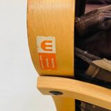 Vintage mid-century scandinavian brown leather lounge chair by ingmar relli
