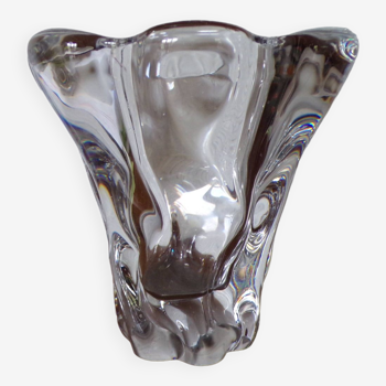 Crystal vase sign Daume France