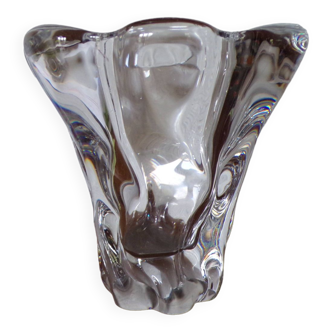 Crystal vase sign Daume France