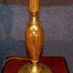 Gilt Brass and Leather Lamp from Le Tanneur, 1980's