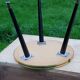 Table d’appoint vintage des années 60 piètement tripode bois noirci plateau formica blanc